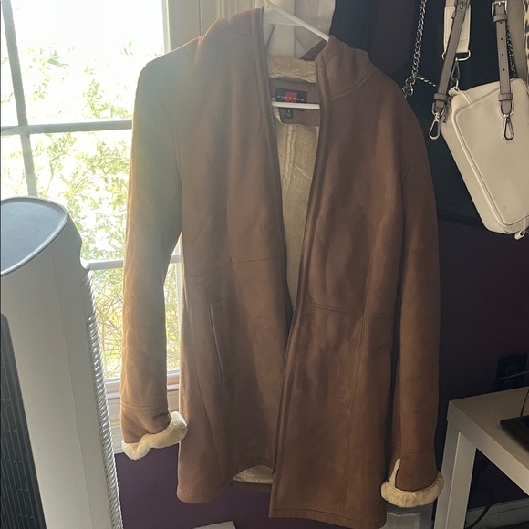 Gallery Jackets & Blazers - Gallery Tan Trench Coat with Shearling Lining